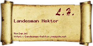 Landesman Hektor névjegykártya